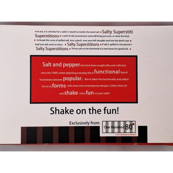 One Hundred 80 Degrees Two Peas In a Pod Salt and Pepper Shakers with Cute Faces - Picture 5 of 6